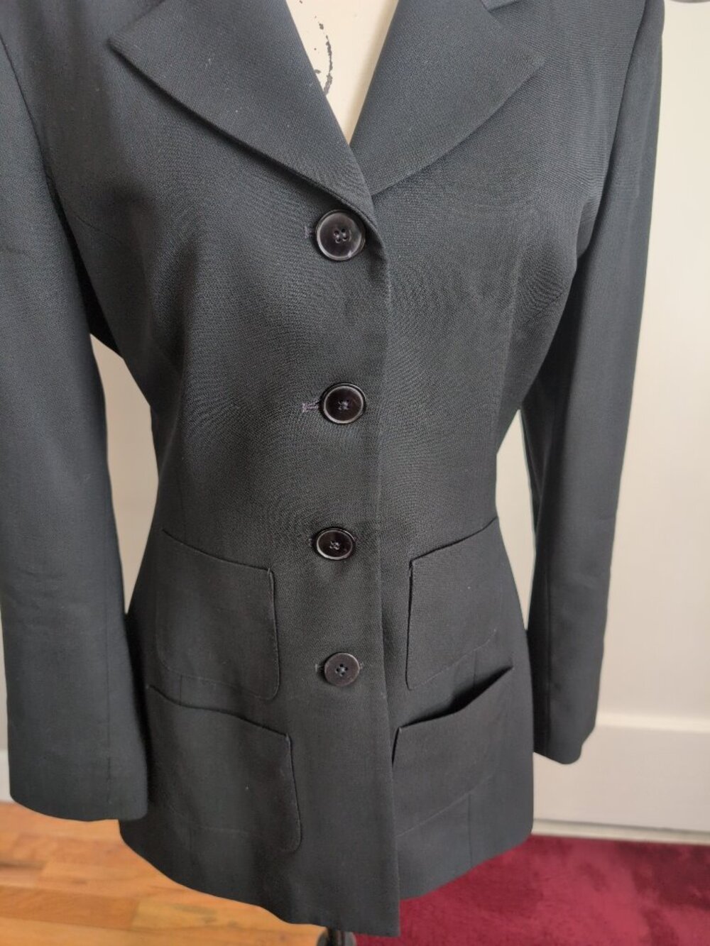 Gemma for Savvy Black Long Blazer Fully Lined w/ Buttons & Pocket Details Sz 8 - Picture 3 of 9